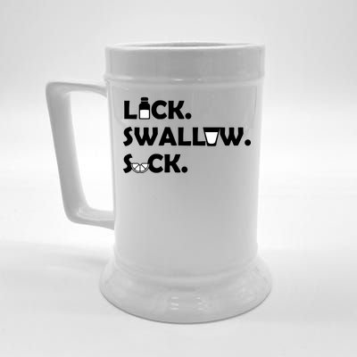 Lick Swallow Suck Funny Tequila Beer Stein