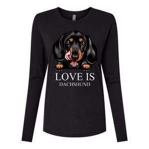 Love Is Dachshund Womens Cotton Relaxed Long Sleeve T-Shirt