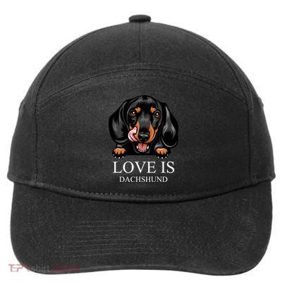 Love Is Dachshund 7-Panel Snapback Hat