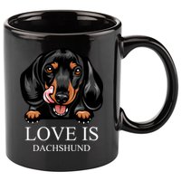 Love Is Dachshund 11oz C Handle Ceramic Mug
