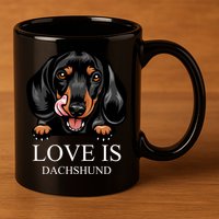 Love Is Dachshund 11oz C Handle Ceramic Mug
