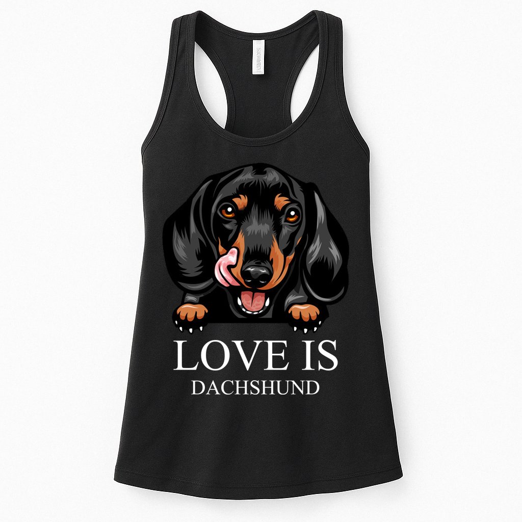 Love Is Dachshund Womens Tank Top