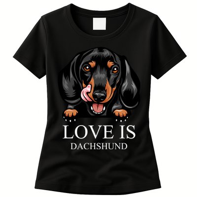 Love Is Dachshund Womens T-Shirt
