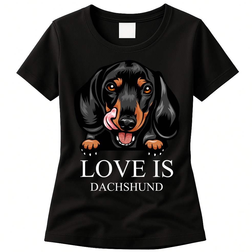 Love Is Dachshund Womens T-Shirt