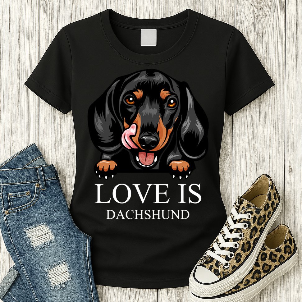 Love Is Dachshund Womens T-Shirt