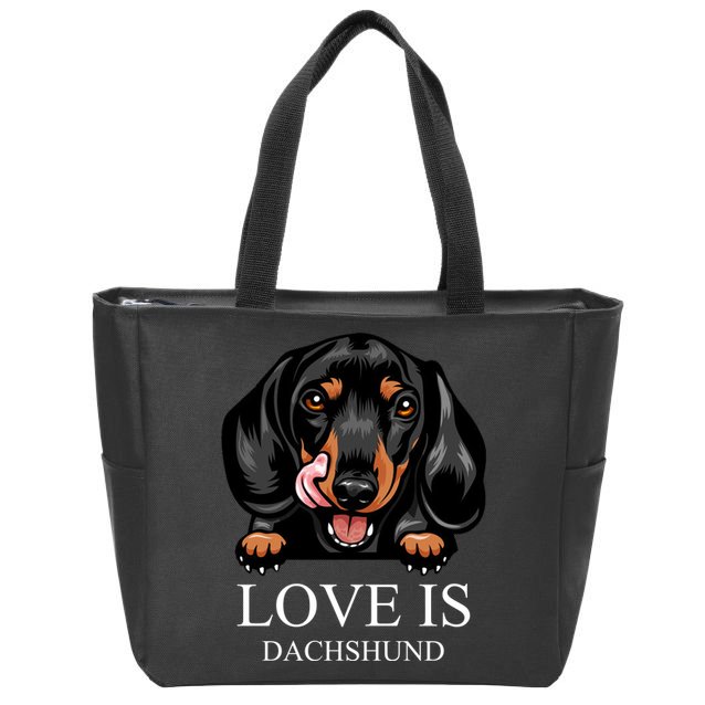 Love Is Dachshund Zip Tote Bag