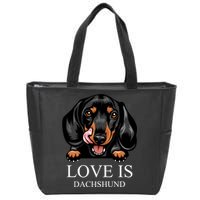 Love Is Dachshund Zip Tote Bag
