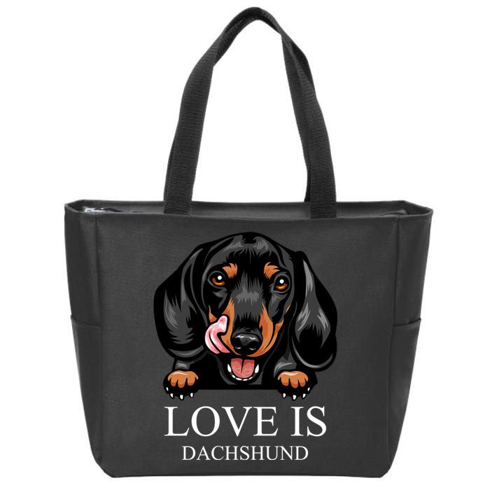 Love Is Dachshund Zip Tote Bag