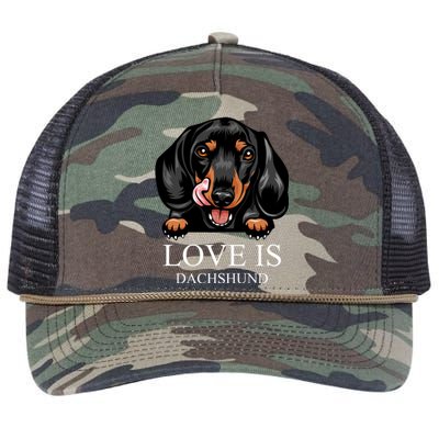 Love Is Dachshund Retro Rope Trucker Hat Cap