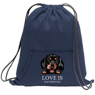 Love Is Dachshund Sweatshirt Cinch Pack Bag