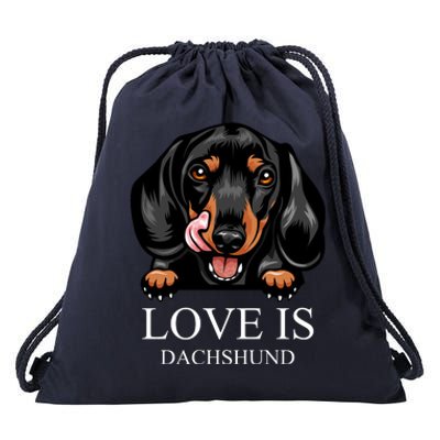 Love Is Dachshund Drawstring Bag