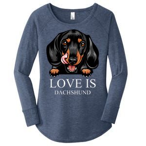 Love Is Dachshund Women's Perfect Tri Tunic Long Sleeve Shirt