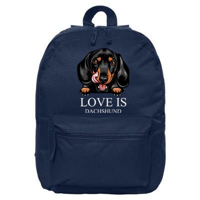 Love Is Dachshund 16 in Basic Backpack