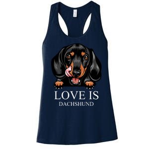 Love Is Dachshund Women's Racerback Tank