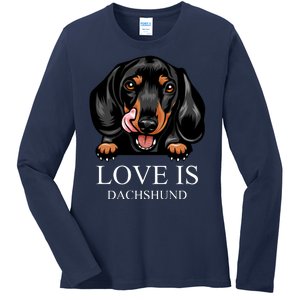 Love Is Dachshund Ladies Long Sleeve Shirt