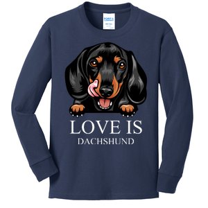 Love Is Dachshund Kids Long Sleeve Shirt