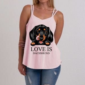 Love Is Dachshund Women's Strappy Tank