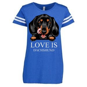 Love Is Dachshund Enza Ladies Jersey Football T-Shirt