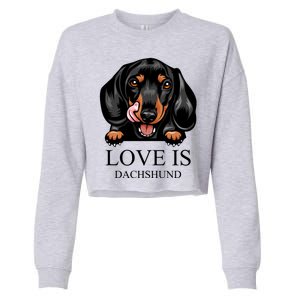 Love Is Dachshund Cropped Pullover Crew