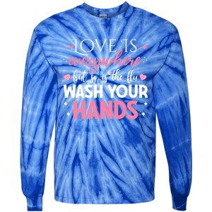 Love Is Everywhere But So Is The Flu Valentine’s Day Nurse Gift Tie-Dye Long Sleeve Shirt