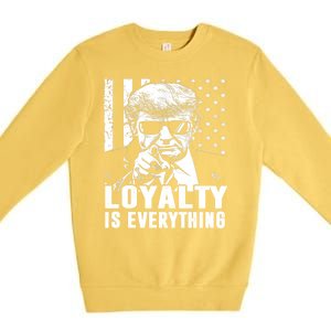 Loyalty Is Everything Trump 2024 American Flag Premium Crewneck Sweatshirt