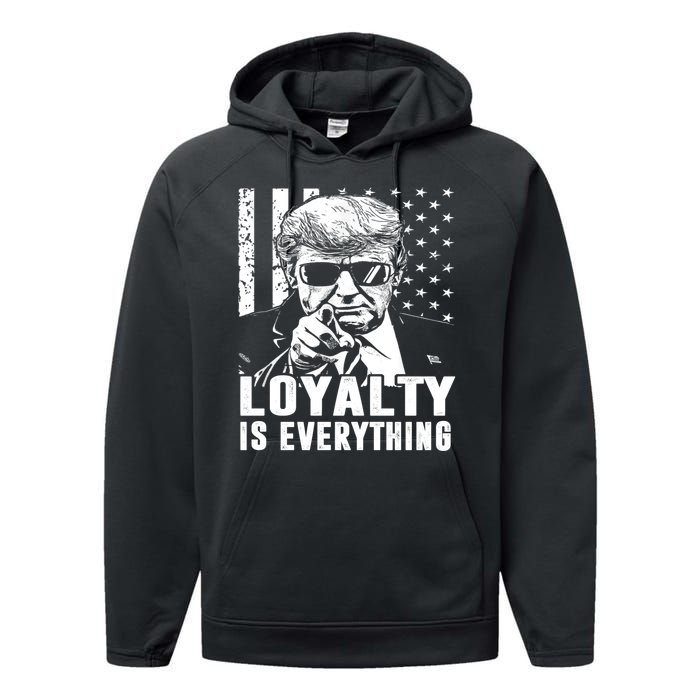 Loyalty Is Everything Trump 2024 American Flag Performance Fleece Hoodie