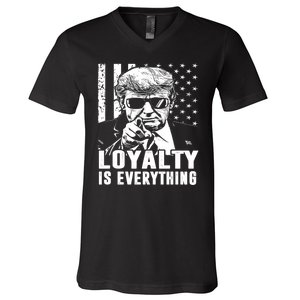 Loyalty Is Everything Trump 2024 American Flag V-Neck T-Shirt