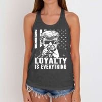 Loyalty Is Everything Trump 2024 American Flag Women's Knotted Racerback Tank