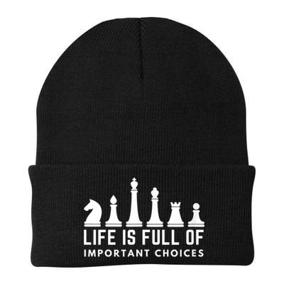 Life Is Full Of Important Choices Funny Chess Game Men Beanie