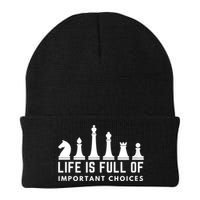 Life Is Full Of Important Choices Funny Chess Game Men Beanie