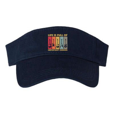 Life Is Full Of Important Choices Funny Guitar Vintage Retro Visor