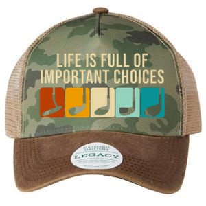 Life Is Full Of Important Choices Retro Golf Legacy Tie Dye Trucker Hat