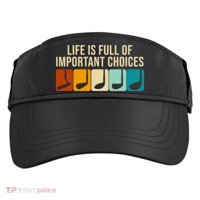 Life Is Full Of Important Choices Retro Golf Adult Drive Performance Visor