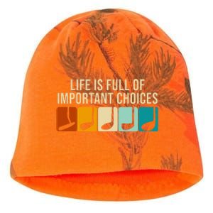 Life Is Full Of Important Choices Retro Golf Kati - Camo Knit Beanie