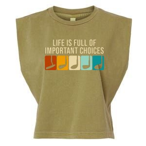 Life Is Full Of Important Choices Retro Golf Garment-Dyed Women's Muscle Tee