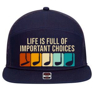 Life Is Full Of Important Choices Retro Golf 7 Panel Mesh Trucker Snapback Hat