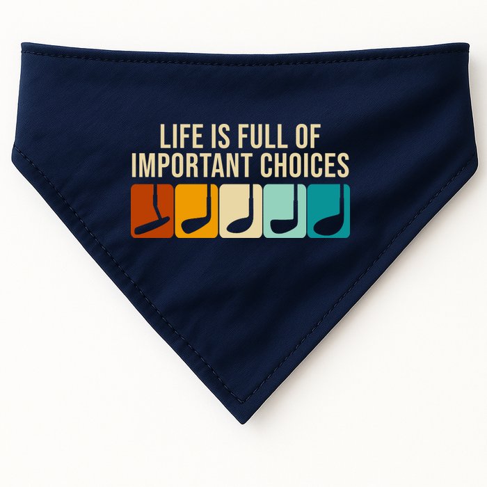 Life Is Full Of Important Choices Retro Golf USA-Made Doggie Bandana