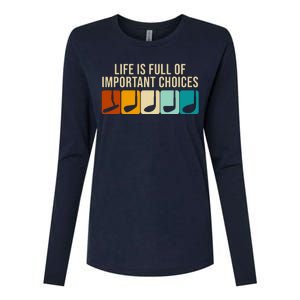 Life Is Full Of Important Choices Retro Golf Womens Cotton Relaxed Long Sleeve T-Shirt