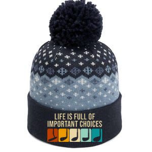 Life Is Full Of Important Choices Retro Golf The Baniff Cuffed Pom Beanie