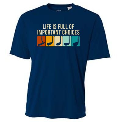 Life Is Full Of Important Choices Retro Golf Cooling Performance Crew T-Shirt