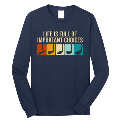 Life Is Full Of Important Choices Retro Golf Long Sleeve Shirt