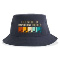 Life Is Full Of Important Choices Retro Golf Sustainable Bucket Hat