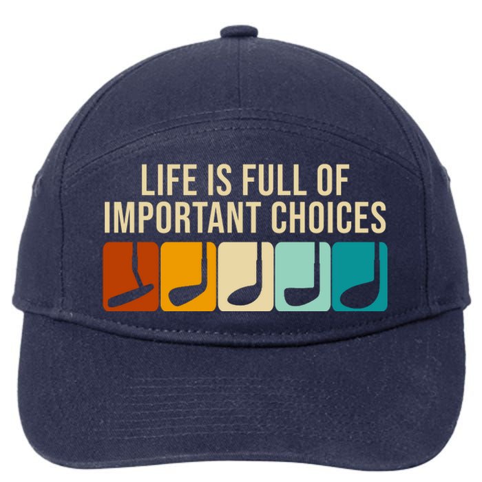 Life Is Full Of Important Choices Retro Golf 7-Panel Snapback Hat