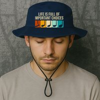 Life Is Full Of Important Choices Retro Golf Bucket Hat