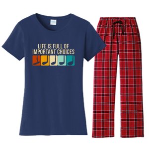 Life Is Full Of Important Choices Retro Golf Women's Flannel Pajama Set