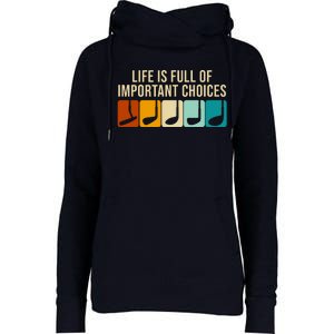 Life Is Full Of Important Choices Retro Golf Womens Funnel Neck Pullover Hood