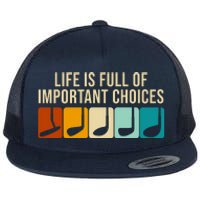 Life Is Full Of Important Choices Retro Golf Flat Bill Trucker Hat