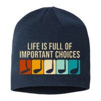 Life Is Full Of Important Choices Retro Golf Sustainable Beanie