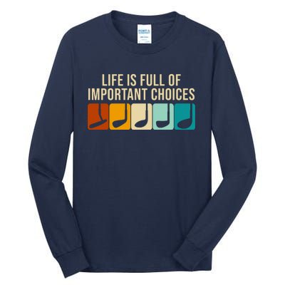 Life Is Full Of Important Choices Retro Golf Tall Long Sleeve T-Shirt