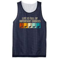 Life Is Full Of Important Choices Retro Golf Mesh Reversible Basketball Jersey Tank